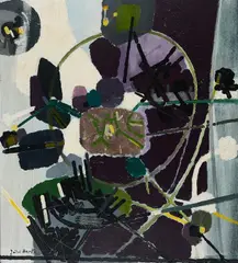 Ohne Titel by Hubert Berke, 1953, Öl auf Leinwand, sold Mar 2022