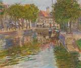 Emil Pottner, Kanal in Sluis, Mischtechnik auf Karton
