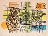 Fernand Léger, Le Marchand d'Oiseaux (Aus: La Ville), 1954/59, Farblithografie auf Arches (Wasserzeichen)