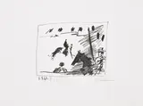Jeu de la Cape (Aus: A los Toros avec Picasso) by Pablo Picasso, 1961, Lithografie auf Arches (Wasserzeichen), sold Apr 2022