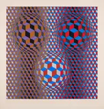 Victor Vasarely, Ohne Titel (Metagalaxie), Farbserigrafie auf Velin