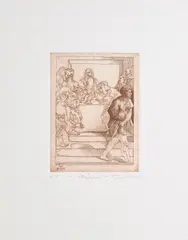 Michael Triegel, Abendmahl, 2005, Farbradierung auf Hahnemühle (Wasserzeichen)