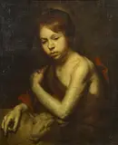 Flämische Schule, Johannes der Täufer als Knabe mit dem Lamm, Öl auf Leinwand