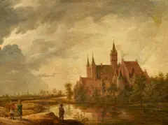 David d.J. Teniers, Landschaft mit Blick auf das Kasteel Ter Elst, Öl auf Holz