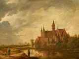 David d.J. Teniers, Landschaft mit Blick auf das Kasteel Ter Elst, Öl auf Holz