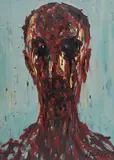 Max Uhlig, "Kopf M.T.", 2003, Öl auf Nessel