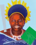 Queen Ntombi Twala by Andy Warhol, 1985, Farbserigrafie auf Lenox Museum Karton, sold Jun 2022