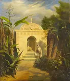 Pierre Olivier Joseph Coomans, Vor dem Mausoleum, Öl auf Holz