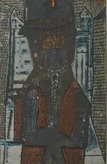 Horst Janssen, Druckstock (Eule), 1957, Holz