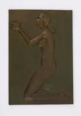 Richard Scheibe, Adorantin mit Schale, Bronze, braun patiniert