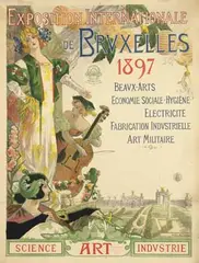 Exposition Int. de Bruxelles by Léon Louis Oury, 1897, poster, sold Nov 2014