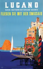 Daniele Buzzi, Lugano Swissair, 1952, poster