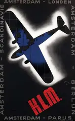 KLM by Munetsugu Satomi, 1933, poster, sold Nov 2014
