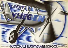 Kees van der Laan, Nationale Luchtvaart School. Leert vliegen, 1931, poster