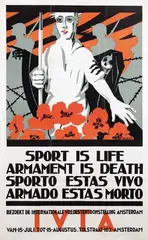 Job Denijs, I.V.T.A. Int. Vredestentoonstelling Amsterdam Sport is life Armament is death, poster