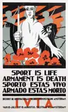 Job Denijs, I.V.T.A. Int. Vredestentoonstelling Amsterdam Sport is life Armament is death, poster