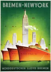 Willy Hanke, Norddeutscher Lloyd Bremen Bremen-New York, poster