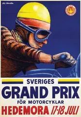 Gustav Egron Leander, Sveriges Grand Prix för Motorcyklar Hedemora, 1954, poster