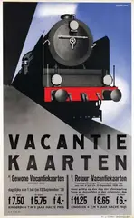 Jean Walther, Vacantie Kaarten, 1938, poster
