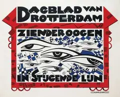 Dagblad van Rotterdam zienderoogen in Stijgende lijn by Hermann F. Bieling, poster, sold Nov 2014