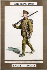 W.H. Caffyn, Come along, Boys! Enlist To-day, 1915, poster