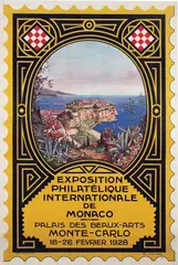 E. Clérissi, Exposition Philatélique de Monaco, 1928, poster