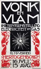 Huib M. Luns, Int. Tentoonstelling Vonk en Vlam Electriciteit en Gas 's-Hertogenbosch, 1921, poster