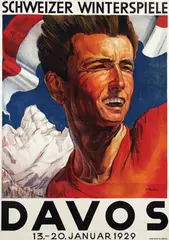 Ernst Thommen, Schweizer Winterspiele Davos, 1929, poster