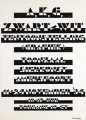 Gerrit Adriaans, A.K.G. (Amersfoorts Kunstenaars Genootschap) Zwart/wit tentoonstelling (grafiek) Amersfoort, 1934, poster