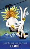 Jean Dubois, Join de sun on a ski-run in France, poster