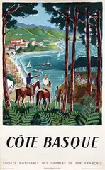 Hervé Baille, Côte Basque, 1950, poster