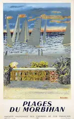Maurice Brianchon, Plages du Morbihan, 1950, poster