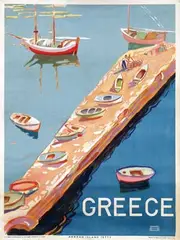 Monogram B, Greece Aegean Island Jetty, 1948, poster