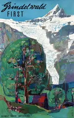 Hugo Wetli, Grindelwald First Switzerland, 1957, poster