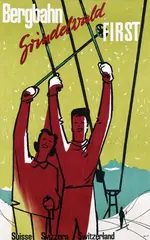 Hans Thöni, Bergbahn Grindelwald First Switzerland, 1947, poster