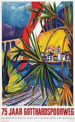 Rolf Dürig, 75 jaar Gotthardspoorweg, 1957, poster