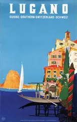 Lugano by Daniele Buzzi, 1952, poster, sold Jun 2014