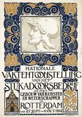 Hendrik Eshuys, Nat. Vaktentoonstelling van het Stukadoorsbedrijf Rotterdam, 1912, poster