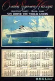Osaka Syosen Kaisya The round The World Liners by illegible signature, poster, sold Jun 2014