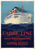 Sandy (ps. Georges Taboureau) Hook, Fabre Line "Patria" The French Mediterranean Route to the United States, 1919, poster
