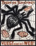 Louis Raemaekers, Tegen de Tariefwet Vliegt niet in't Web!, 1913, poster