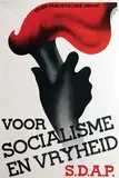 Levie Woudhuysen, S.D.A.P. voor Socialisme en Vryheid, 1934, poster