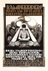 A.v.d. Boom, Kampeerders Sluit u aan bij de Nederl. Toeristen-Kampeerclub Groningen, 1928, poster