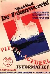Initials Hp, Weekblad De Zakenwereld voor handel nijverheid en scheepvaart, 1941, poster