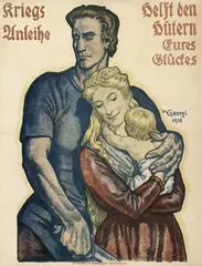 Walter Georgi, kriegs Anleihe helft den hütern, 1918, poster