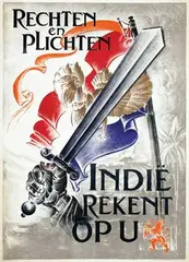 Hendrik Paulides, Rechten en Plichten Indië rekent op U, 1945, poster
