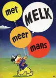 Kees P. van Roemburg, met Melk meer mans, 1952, poster