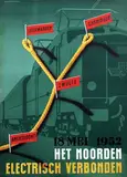 Reyn Dirksen, Het Noorden Electrisch Verbonden, 1952, poster
