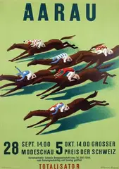Etienne Bucher, Pferderennen Aarau, 1959, poster