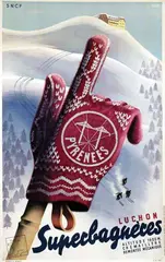 Roland Hugon, Luchon Superbagnères, 1937, poster
